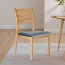 Ellison Oak Chair with Heritage Granite Velvet Seat