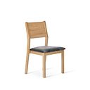 Ellison Oak Chair with Vintage Black Leather Look Fabric Seat