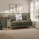 Eloise 2 Seater Pillow Back Sofa in Marlan Olive Green Fabric