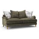 Eloise 3 Seater Pillow Back Sofa in Marlan Olive Green Fabric