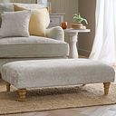 Eloise Footstool in Jace Linen Fabric