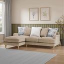 Eloise Left Hand Chaise Pillow Back Sofa in Marlan Caramel Fabric