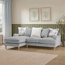Eloise Left Hand Chaise Pillow Back Sofa in Marlan Casper Fabric