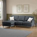 Eloise Left Hand Chaise Sofa in Marlan Nero Fabric