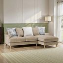 Eloise Right Hand Chaise Pillow Back Sofa in Marlan Caramel Fabric