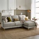 Eloise Right Hand Chaise Sofa in Marlan Natural Fabric