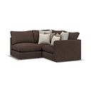 Elston 3 Seat Right Hand Modular Corner Sofa in Penny Cacao Fabric - Group 7