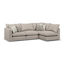 Elston 4 Seat Left Hand Modular Corner Sofa in Penny Mid Grey Fabric - Group 4