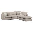 Elston Modular 4 Seat Left Hand Open End Corner Sofa in  in Penny Mid Grey Fabric - Group 4 FOOT