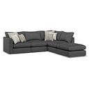 Elston Modular 4 Seat Left Hand Open End Corner Sofa in Penny Whisp Fabric - Group 4 FOOT
