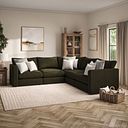 Elston 5 Seat Modular Corner Sofa in Penny Forest Fabric - Group 3
