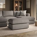 Elston Footstool in Penny Clay Fabric