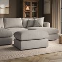 Elston Footstool in Penny Mid Grey Fabric