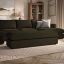 Elston Large Fender Footstool in Penny Forest Fabric
