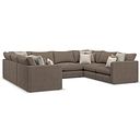 Elston Large U-Shape Modular Corner Sofa in Penny Burrow Fabric - Group 11