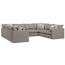 Elston Large U-Shape Modular Corner Sofa in Penny Clay Fabric - Group 11