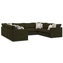 Elston Large U-Shape Modular Corner Sofa in Penny Forest Fabric - Group 11