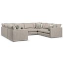 Elston Large U-Shape Modular Corner Sofa in Penny Mid Grey Fabric - Group 11