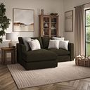 Elston Modular 2 Seater Left Hand Compact Chaise Sofa in Penny Forest Fabric - Group 12
