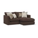 Elston Modular 2 Seater Right Hand Compact Chaise Sofa in Penny Cacao Fabric - Group 13