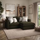 Elston Modular 2 Seater Right Hand Compact Chaise Sofa in Penny Forest Fabric - Group 13