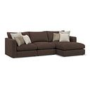 Elston Modular 3 Seater Right Hand Chaise Sofa in Penny Cacao Fabric - Group 15