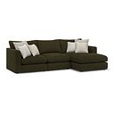 Elston Modular 3 Seater Right Hand Chaise Sofa in Penny Forest Fabric - Group 15