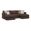 Elston Modular 3 Seater U-Shape Chaise Sofa in Penny Cacao Fabric - Group 16