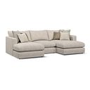 Elston Modular 3 Seater U-Shape Chaise Sofa in Penny Dove Fabric - Group 16