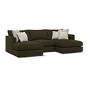 Elston Modular 3 Seater U-Shape Chaise Sofa in Penny Forest Fabric - Group 16