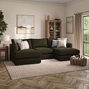 Elston Modular 3 Seater U-Shape Chaise Sofa in Penny Forest Fabric - Group 16