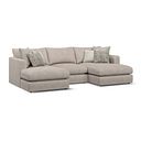 Elston Modular 3 Seater U-Shape Chaise Sofa in Penny Mid Grey Fabric - Group 16