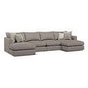 Elston Modular 4 Seater U-Shape Chaise Sofa in Penny Clay Fabric - Group 17