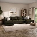 Elston Modular 4 Seater U-Shape Chaise Sofa in Penny Forest Fabric - Group 17