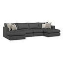 Elston Modular 4 Seater U-Shape Chaise Sofa in Penny Whisp Fabric - Group 17