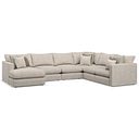 Elston Modular 6 Seater Left Hand Corner Sofa with Chaise in Penny Dove Fabric - Group 18