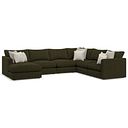 Elston Modular 6 Seater Left Hand Corner Sofa with Chaise in Penny Forest Fabric - Group 18