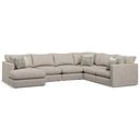 Elston Modular 6 Seater Left Hand Corner Sofa with Chaise in Penny Mid Grey Fabric - Group 18