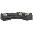 Elston Modular 6 Seater Left Hand Corner Sofa with Chaise in Penny Whisp Fabric - Group 18