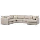 Elston Modular 6 Seater Right Hand Corner Sofa with Chaise in Penny Dove Fabric - Group 19