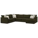 Elston Modular 6 Seater Right Hand Corner Sofa with Chaise in Penny Forest Fabric - Group 19