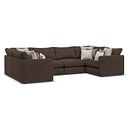 Elston Small U-Shape Modular Corner Sofa in Penny Cacao Fabric - Group 10