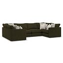 Elston Small U-Shape Modular Corner Sofa in Penny Forest Fabric - Group 10