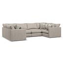 Elston Small U-Shape Modular Corner Sofa in Penny Mid Grey Fabric - Group 10