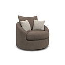 Elston Swivel Cuddler Chair in Penny Burrow Fabric