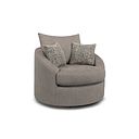 Elston Swivel Cuddler Chair in Penny Clay Fabric