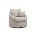 Elston Swivel Cuddler Chair in Penny Dove Fabric
