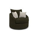 Elston Swivel Cuddler Chair in Penny Forest Fabric