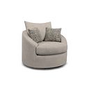 Elston Swivel Cuddler Chair in Penny Mid Grey Fabric