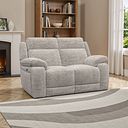 Emerson 2 Seater Electric Recliner Sofa in Luxe Natural Fabric